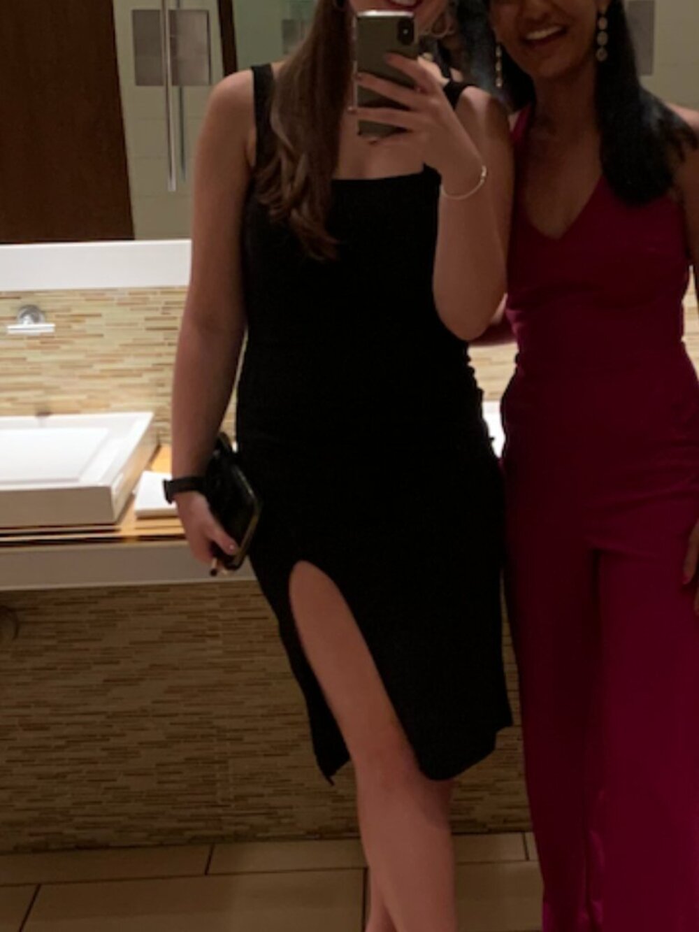 Black midi dress